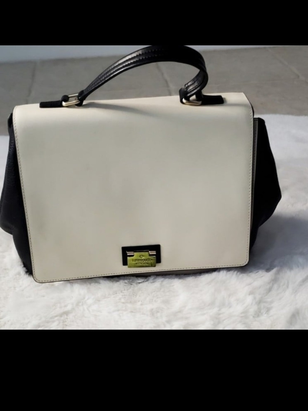 kate spade Black and Cream Top-Handle Satchel